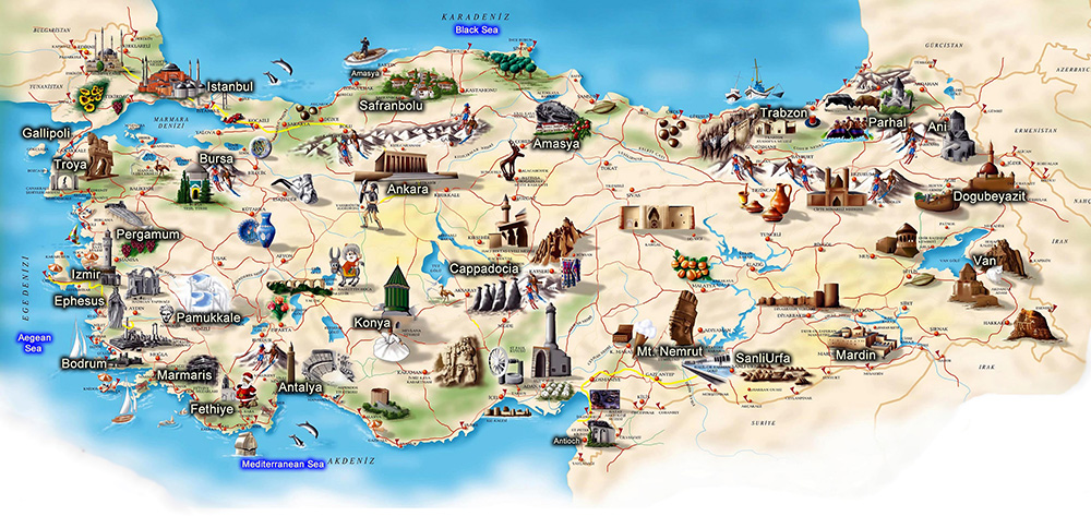 turkey tour map